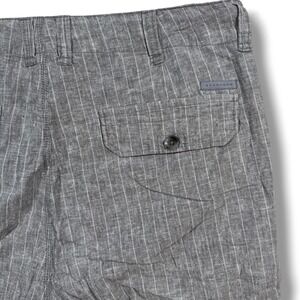 Sean John Cargo Shorts Mens 40 Grey Pinstripe Linen Blend Drawstring Casual